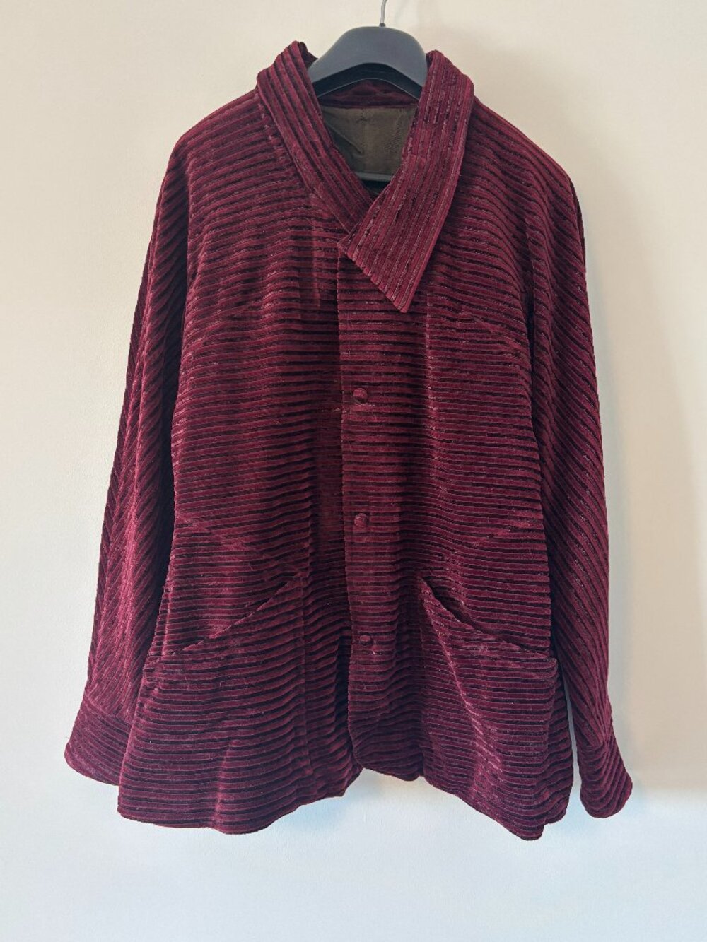 Red Burgundy Velvet Shacket Jacket Blazer Vintage